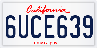 CA license plate 6UCE639
