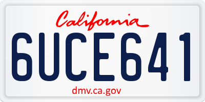 CA license plate 6UCE641