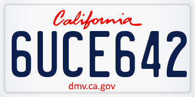 CA license plate 6UCE642