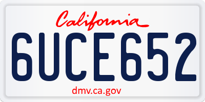 CA license plate 6UCE652