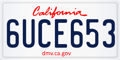 CA license plate 6UCE653