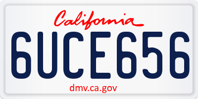 CA license plate 6UCE656