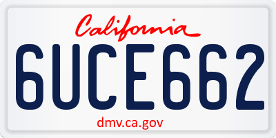 CA license plate 6UCE662