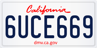 CA license plate 6UCE669