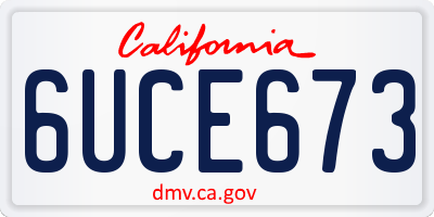 CA license plate 6UCE673