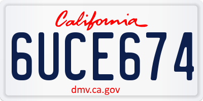 CA license plate 6UCE674
