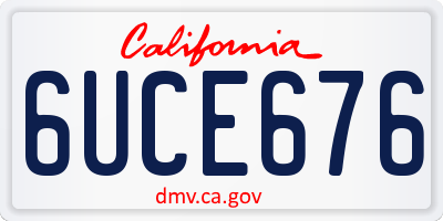 CA license plate 6UCE676