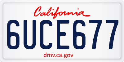 CA license plate 6UCE677