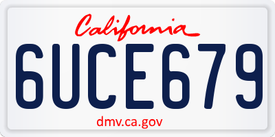 CA license plate 6UCE679