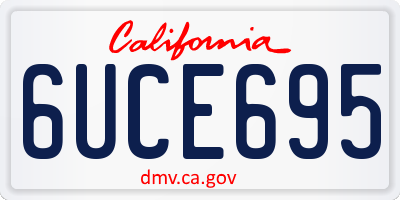 CA license plate 6UCE695