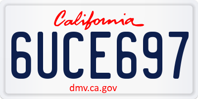 CA license plate 6UCE697