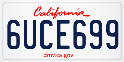 CA license plate 6UCE699