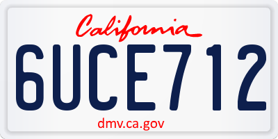 CA license plate 6UCE712