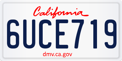 CA license plate 6UCE719