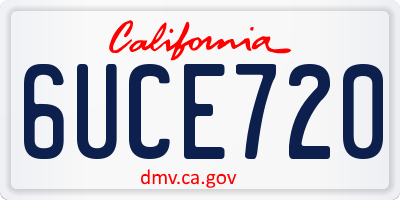 CA license plate 6UCE720