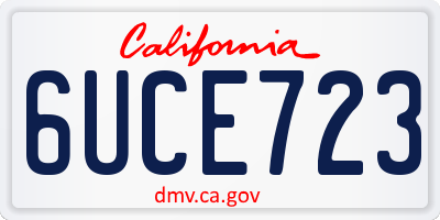 CA license plate 6UCE723