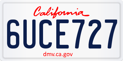 CA license plate 6UCE727