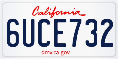 CA license plate 6UCE732