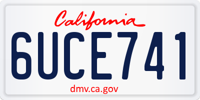 CA license plate 6UCE741