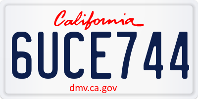 CA license plate 6UCE744