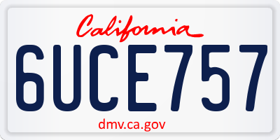 CA license plate 6UCE757
