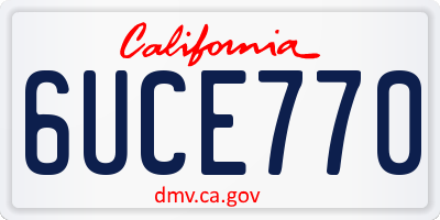 CA license plate 6UCE770