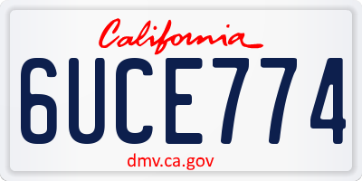 CA license plate 6UCE774
