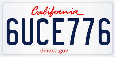 CA license plate 6UCE776