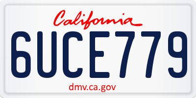 CA license plate 6UCE779