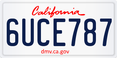 CA license plate 6UCE787