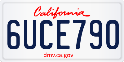 CA license plate 6UCE790