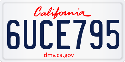 CA license plate 6UCE795