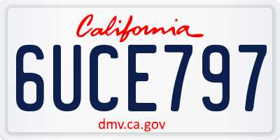 CA license plate 6UCE797