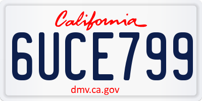 CA license plate 6UCE799