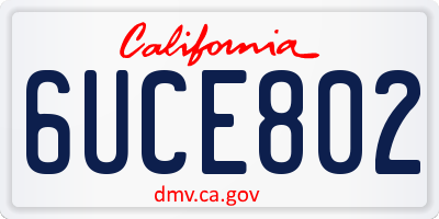 CA license plate 6UCE802