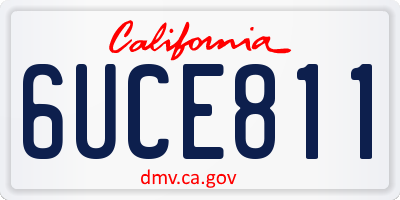 CA license plate 6UCE811