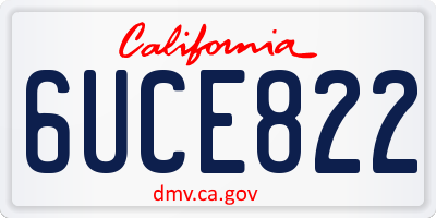 CA license plate 6UCE822