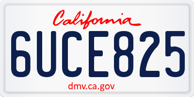 CA license plate 6UCE825