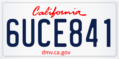 CA license plate 6UCE841