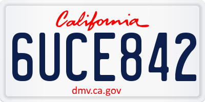 CA license plate 6UCE842