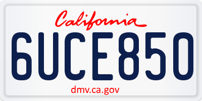 CA license plate 6UCE850