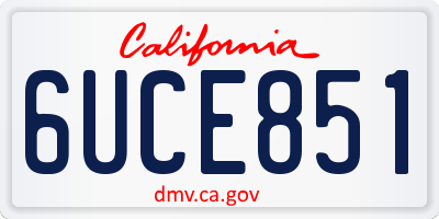 CA license plate 6UCE851