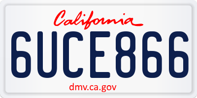 CA license plate 6UCE866