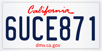 CA license plate 6UCE871