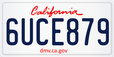 CA license plate 6UCE879