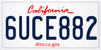 CA license plate 6UCE882