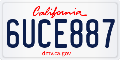 CA license plate 6UCE887