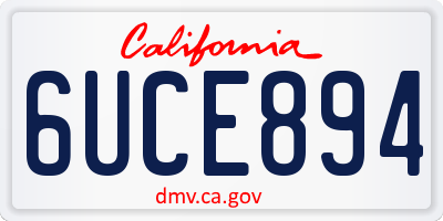 CA license plate 6UCE894