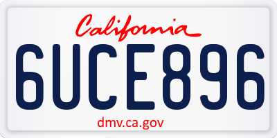 CA license plate 6UCE896