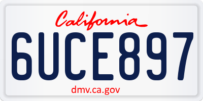 CA license plate 6UCE897